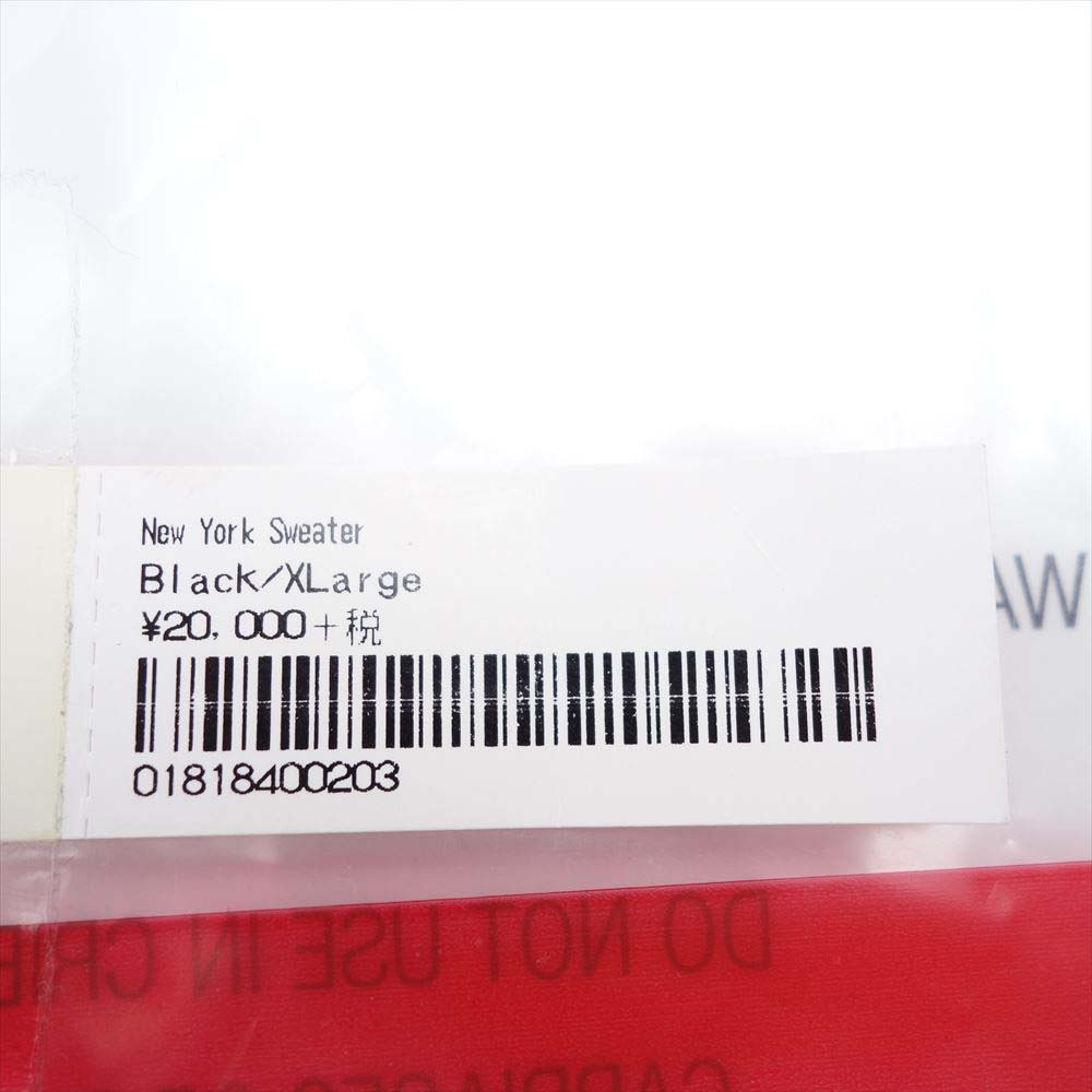 Supreme シュプリーム 20SS new york sweater ニューヨーク セーター ブラック系 レッド系 XL【新古品】【未使用】【中古】
