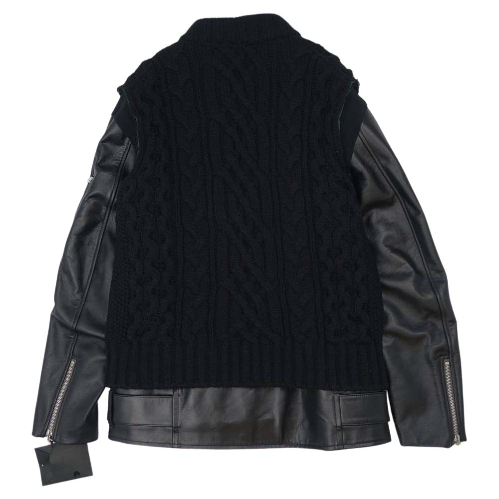 UNDERCOVER アンダーカバー 2021 UCZ9207 × SACAI サカイ 30th Anniversary Leather sleeve down jacket 30周年 レザー スリーブ 中綿 ブラック系 4【新古品】【未使用】【中古】