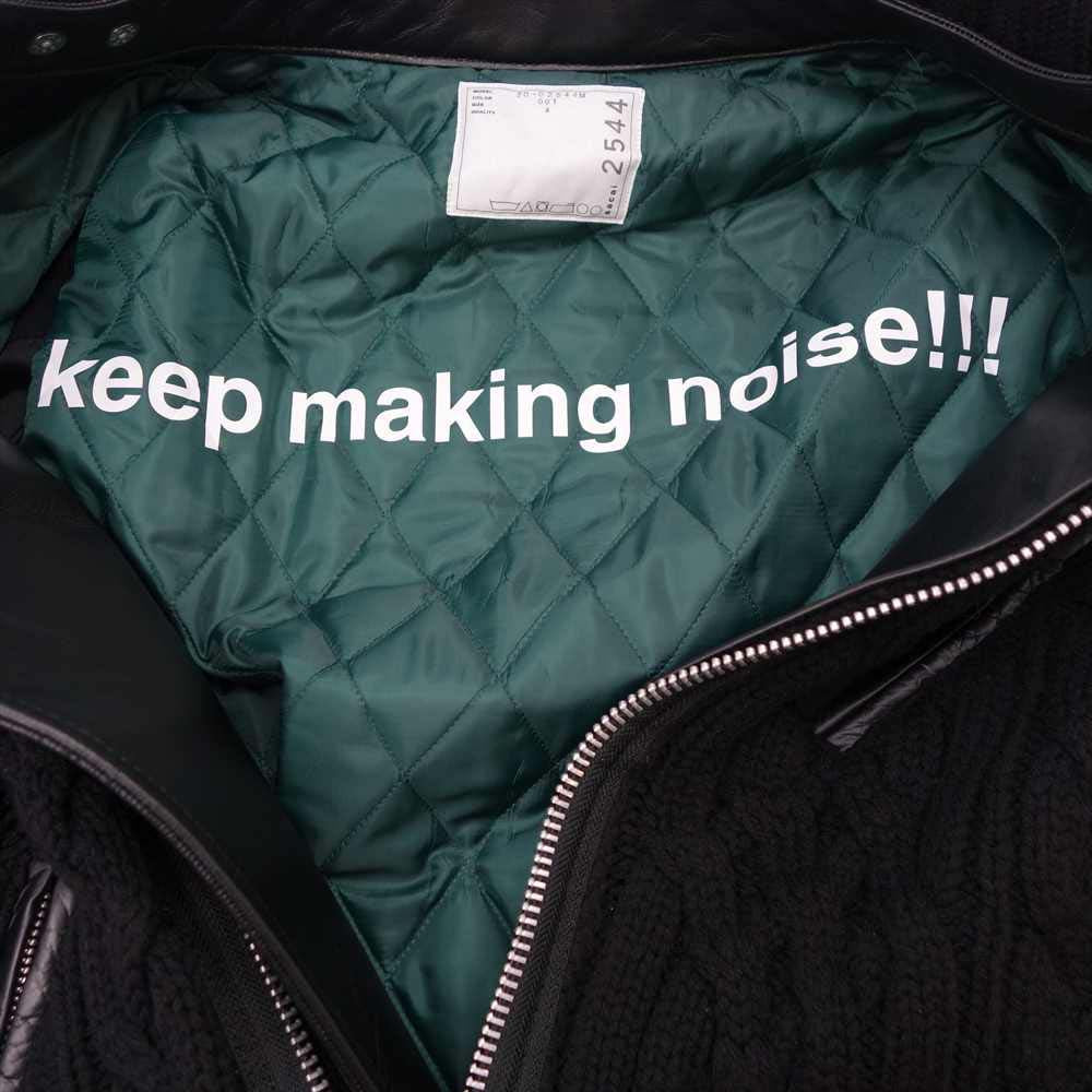 UNDERCOVER アンダーカバー 2021 UCZ9207 × SACAI サカイ 30th Anniversary Leather sleeve down jacket 30周年 レザー スリーブ 中綿 ブラック系 4【新古品】【未使用】【中古】