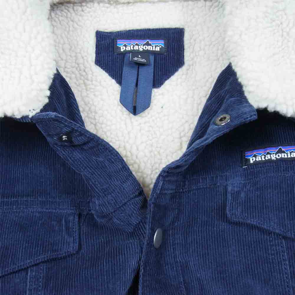 patagonia パタゴニア 19AW 26520 Pile Lined Trucker Jacket パイル ライン トラッカー コーデュロイ  ジャケット ネイビー系 L【美品】【中古】