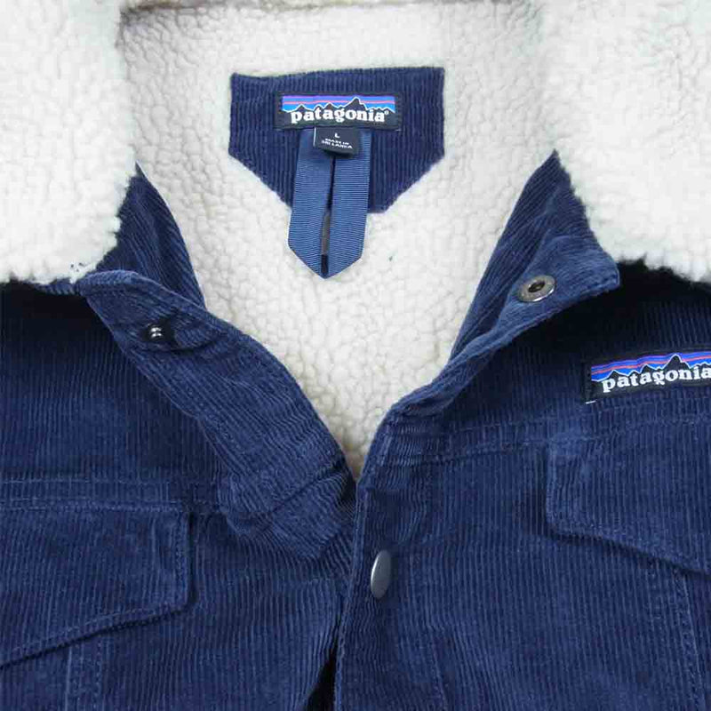 patagonia パタゴニア 19AW 26520 Pile Lined Trucker Jacket パイル ライン トラッカー コーデュロイ ジャケット ネイビー系 L【美品】【中古】