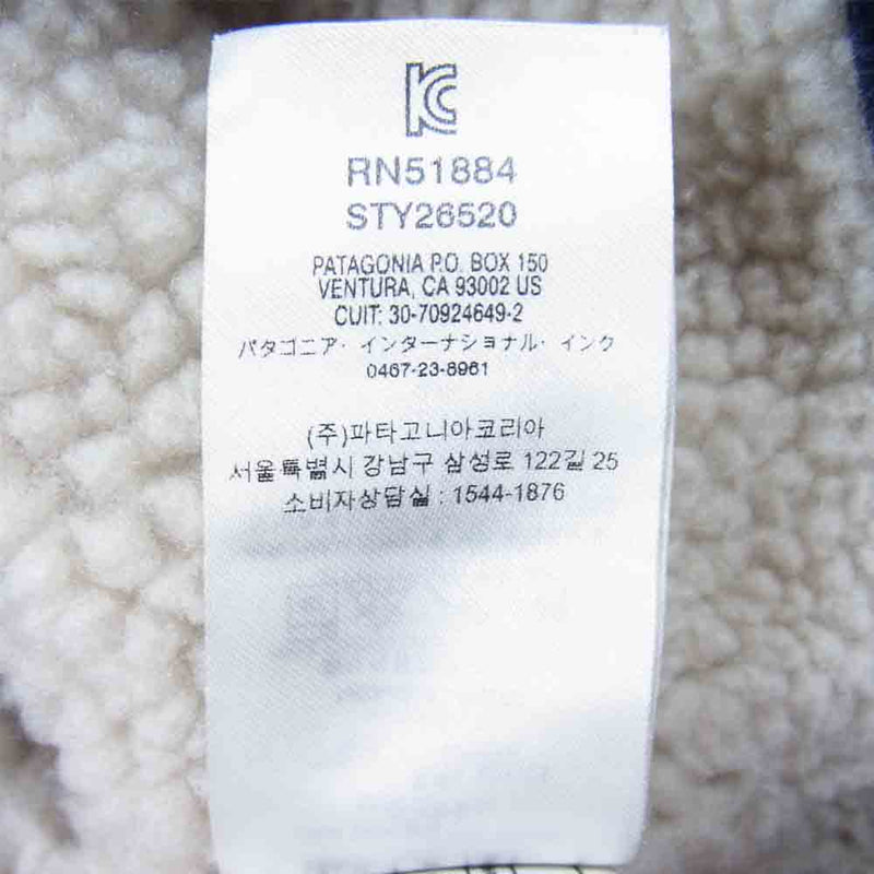 patagonia パタゴニア 19AW 26520 Pile Lined Trucker Jacket パイル ライン トラッカー コーデュロイ ジャケット ネイビー系 L【美品】【中古】