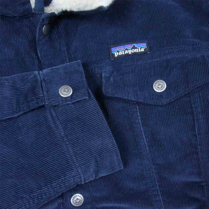 patagonia パタゴニア 19AW 26520 Pile Lined Trucker Jacket パイル ライン トラッカー コーデュロイ  ジャケット ネイビー系 L【美品】【中古】