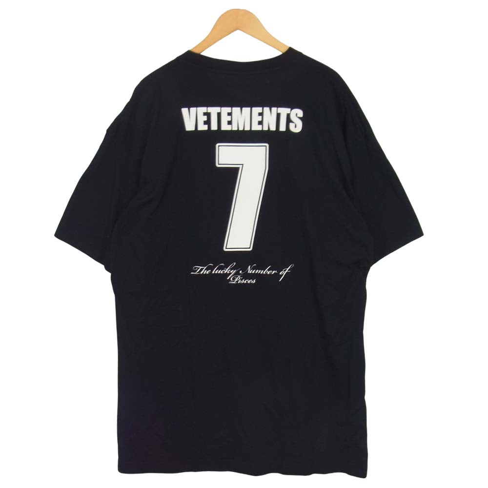 VETEMENTS ヴェトモン 19AW UAH20TR901 PLANET NUMBER TEE プラネット ナンバー Tシャツ ブラック系 XL【新古品】【未使用】【中古】