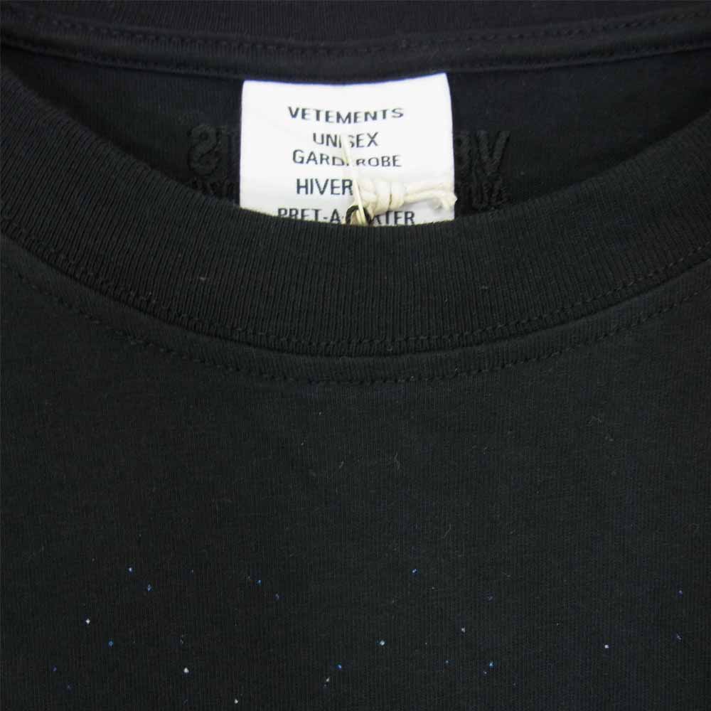 VETEMENTS ヴェトモン 19AW UAH20TR901 PLANET NUMBER TEE プラネット ナンバー Tシャツ ブラック系 XL【新古品】【未使用】【中古】