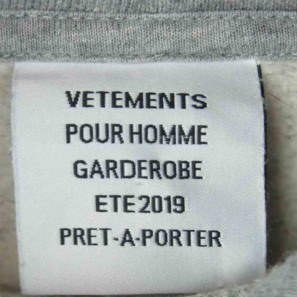 VETEMENTS ヴェトモン 19SS MSS197098 Pached Plain Hoddie レイヤード ドッキング プルオーバー パーカー ブルー系 グレー系 XL【新古品】【未使用】【中古】