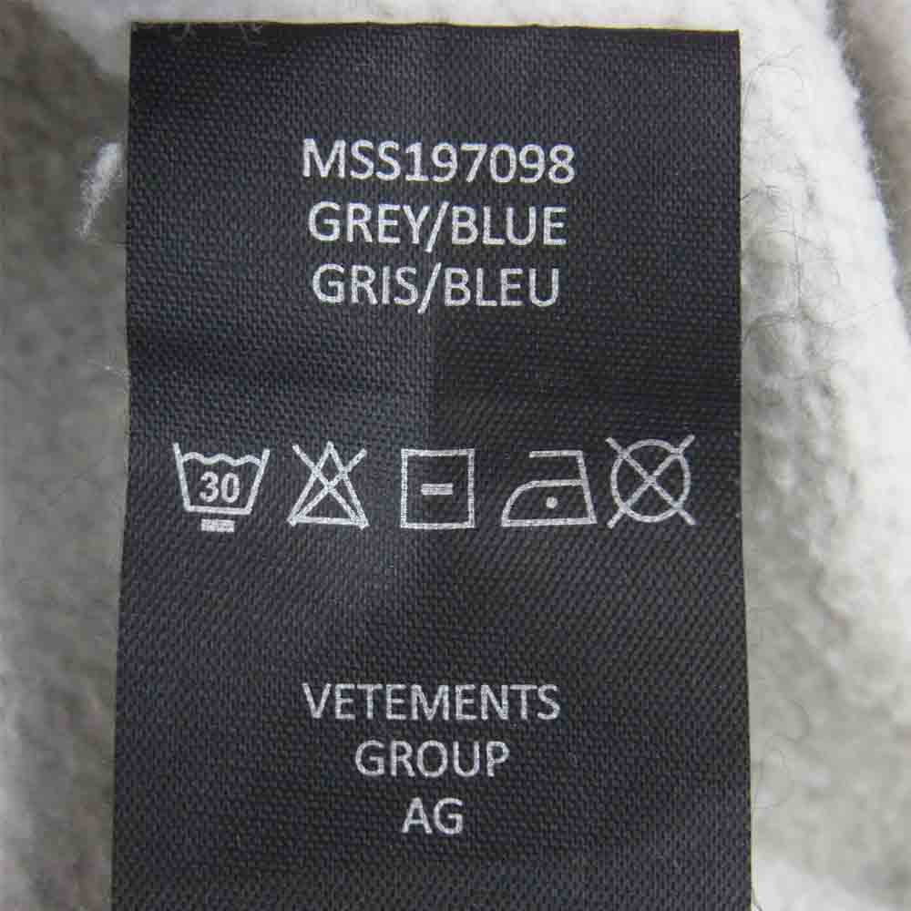 VETEMENTS ヴェトモン 19SS MSS197098 Pached Plain Hoddie レイヤード ドッキング プルオーバー パーカー ブルー系 グレー系 XL【新古品】【未使用】【中古】