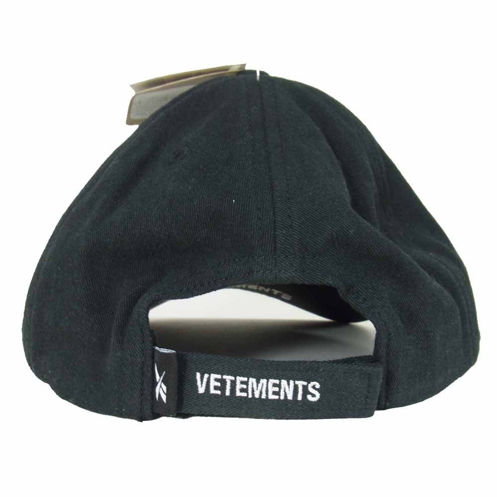 VETEMENTS ヴェトモン UAH20AC609 Reebok リーボック Anarchy Cap アナーキー ロゴ刺繍 キャップ ブラック系 OSFM【新古品】【未使用】【中古】