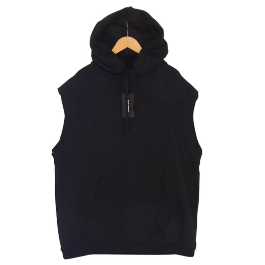 RAF SIMONS ラフシモンズ 19SS 191-196-19004-09920 Sleeveless Graphic Hoodie ノースリーブ グラフィック フーディー ブラック系 M【美品】【中古】