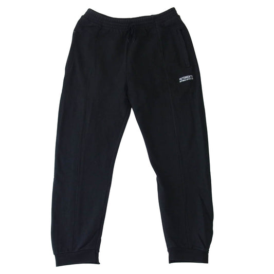 VETEMENTS ヴェトモン 17AW MAH18PA28 カットアウト 再構築 ロゴ刺繍 スウェット パンツ ブラック系 L【美品】【中古】