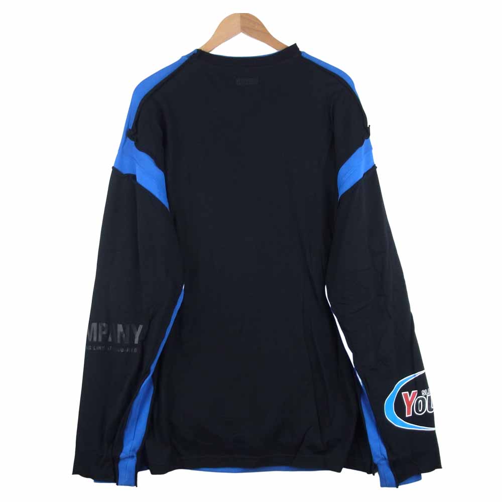 VETEMENTS ヴェトモン 19SS MSS197004 COMPANYNAMENAME レイヤード デザイン スウェット トレーナー ブラック系 ブルー系 XL【新古品】【未使用】【中古】