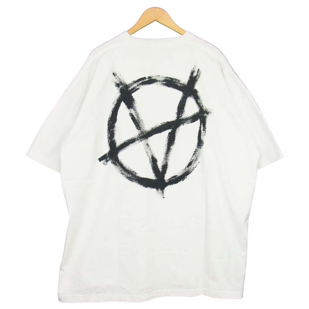 VETEMENTS ヴェトモン 19AW DOMINIUM TEE アナーキー バック プリント 半袖 Tシャツ ホワイト系 XL【中古】