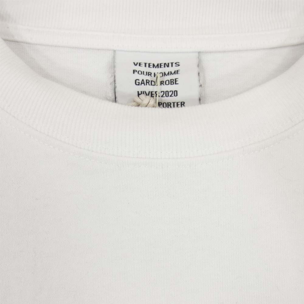 VETEMENTS ヴェトモン 19AW DOMINIUM TEE アナーキー バック プリント 半袖 Tシャツ ホワイト系 XL【中古】