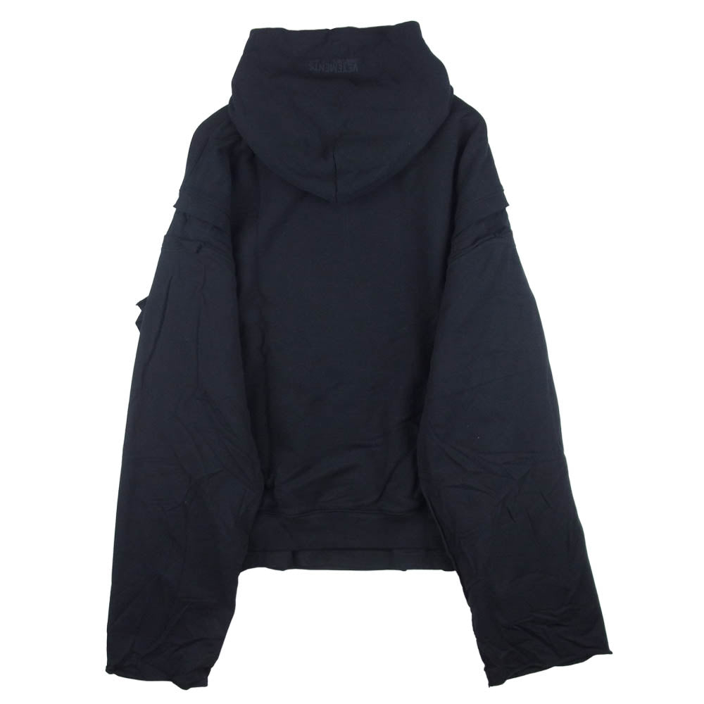 VETEMENTS ヴェトモン 20SS SS20TR184 Patched Long Sleeve Graffiti Logo Hoodie ロングスリーブ フーディ パーカー ブラック系 XL【新古品】【未使用】【中古】