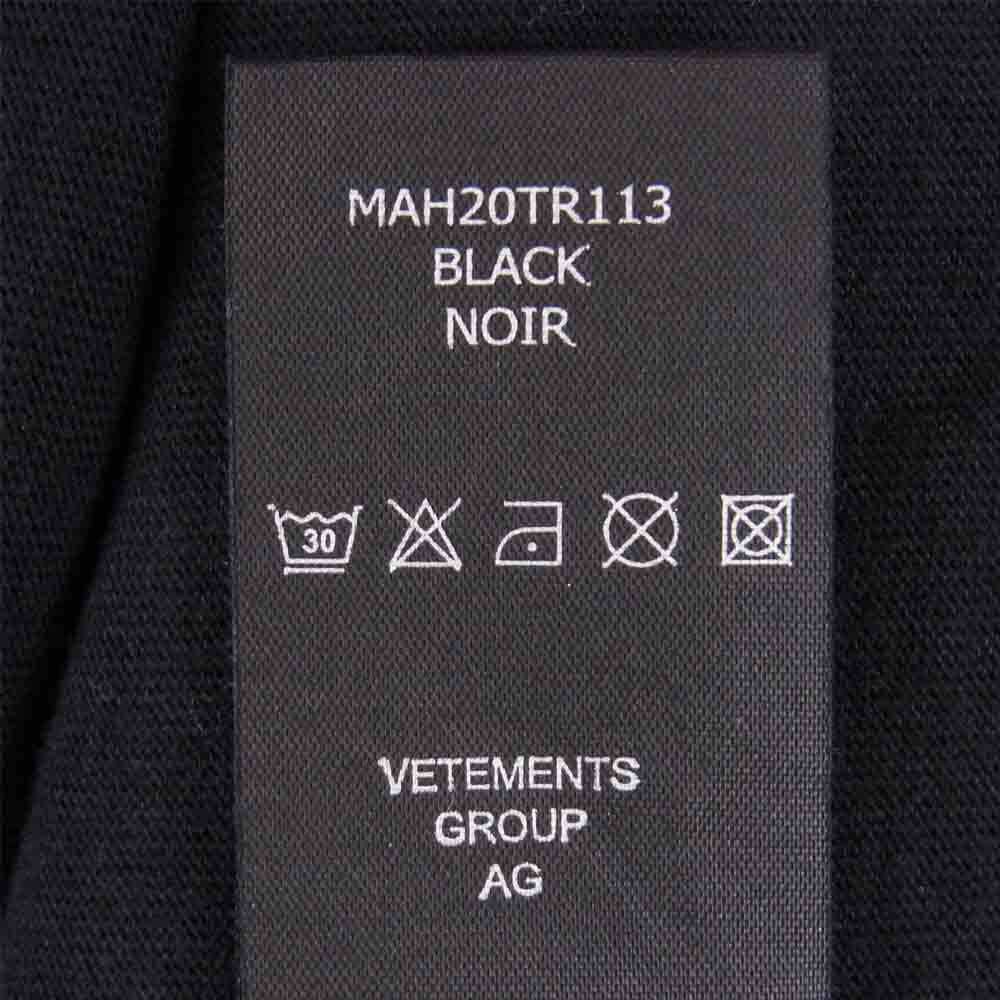 VETEMENTS ヴェトモン 19AW MAH20TR113 THE PRESIDENT プレジデント オーバー ザ トップ カットソー フーディ パーカー ブラック系 XL【新古品】【未使用】【中古】