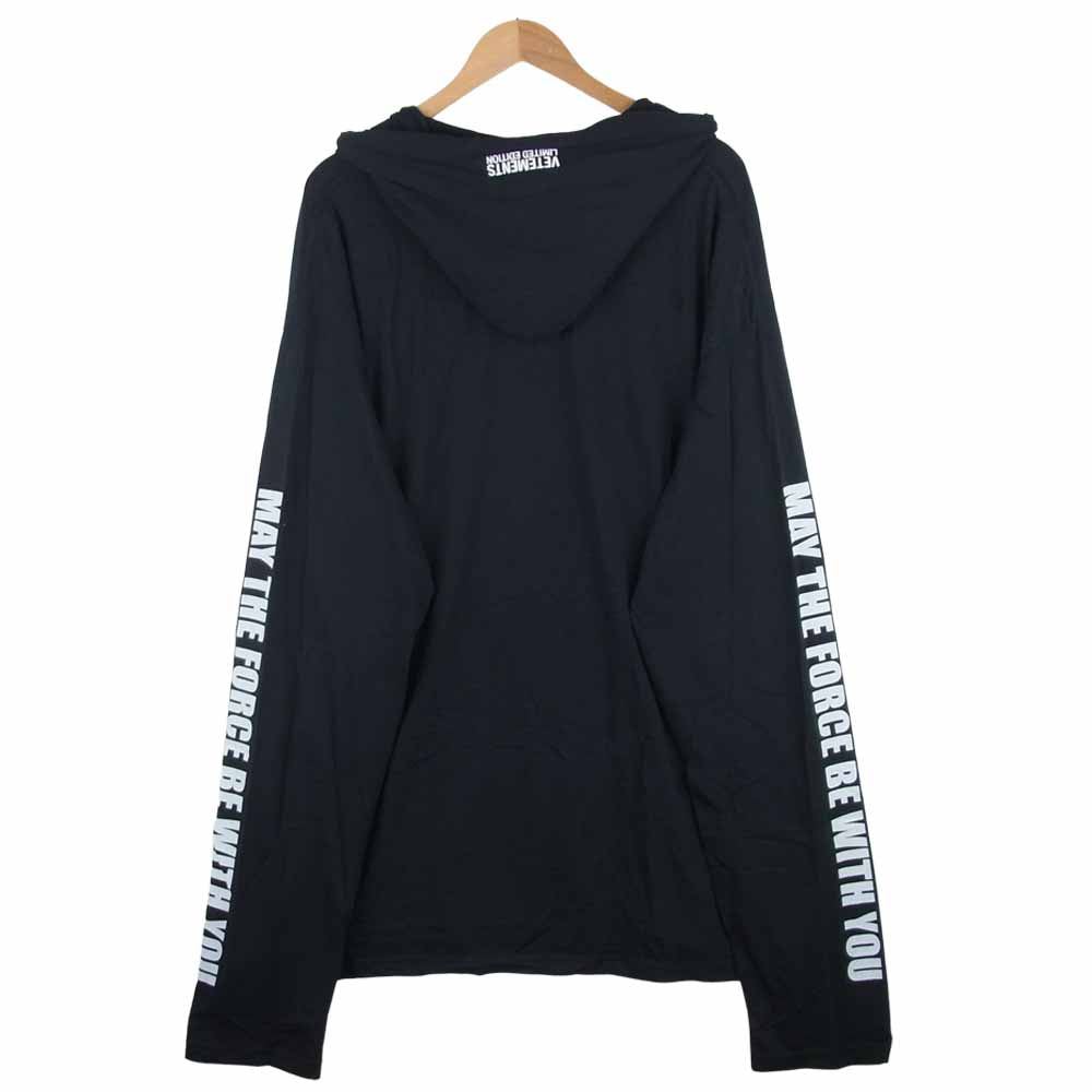 VETEMENTS ヴェトモン 20AW USW21LS018 MOVIE POSTER 1 HOODED LONGSLEEVE カットソー フーディ パーカー ブラック系 XL【新古品】【未使用】【中古】