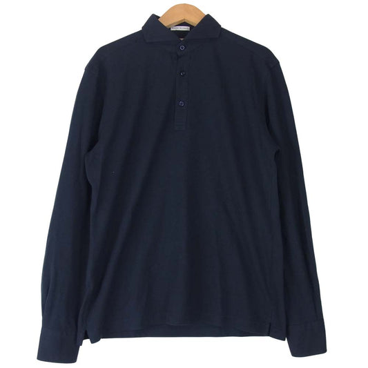 GUY ROVER ギローバー MADE IN ITALY コットン 長袖 ポロシャツ ネイビー系 S【中古】