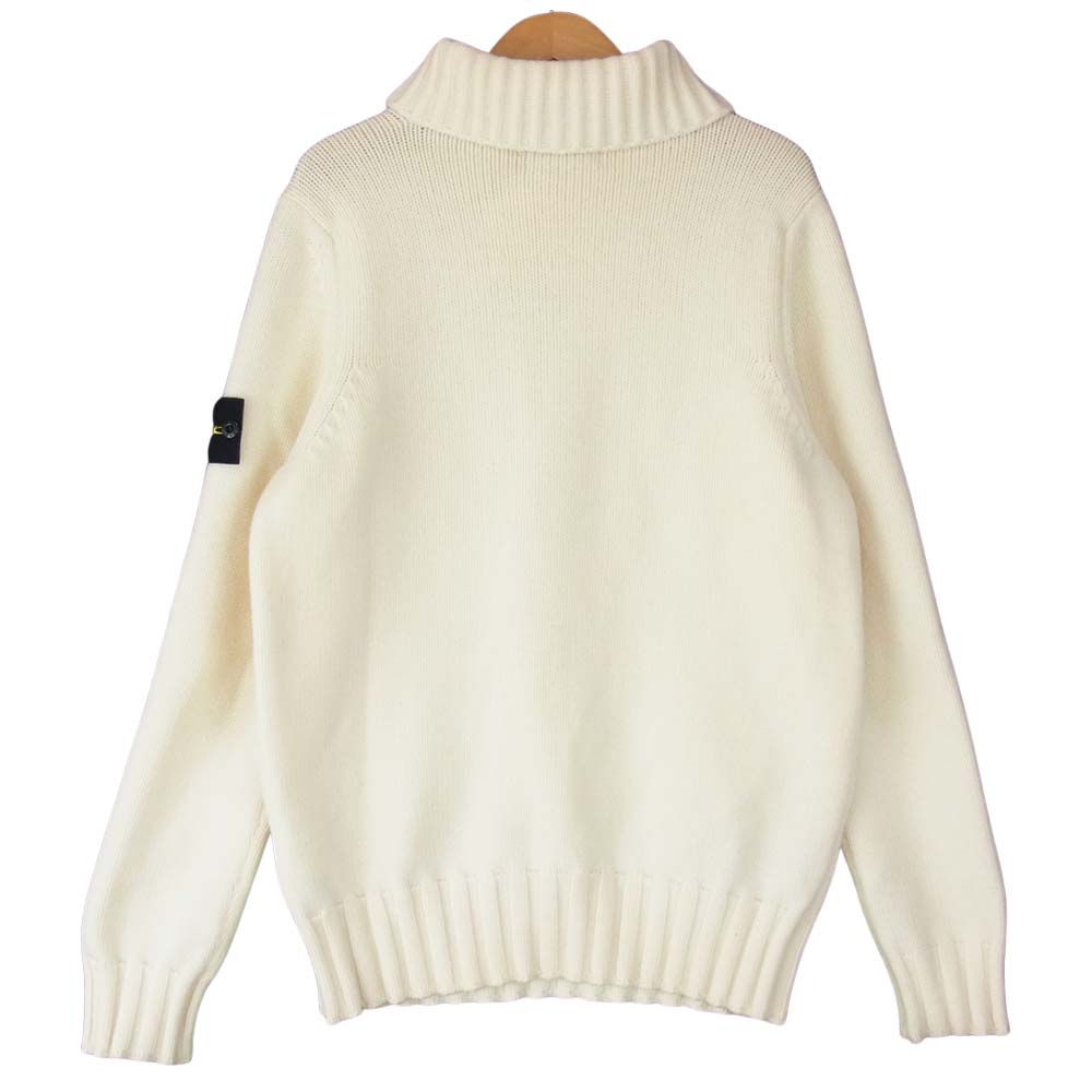 STONE ISLAND ストーンアイランド 5915586A2 ショールカラー ウール ニット ホワイト系 M【中古】
