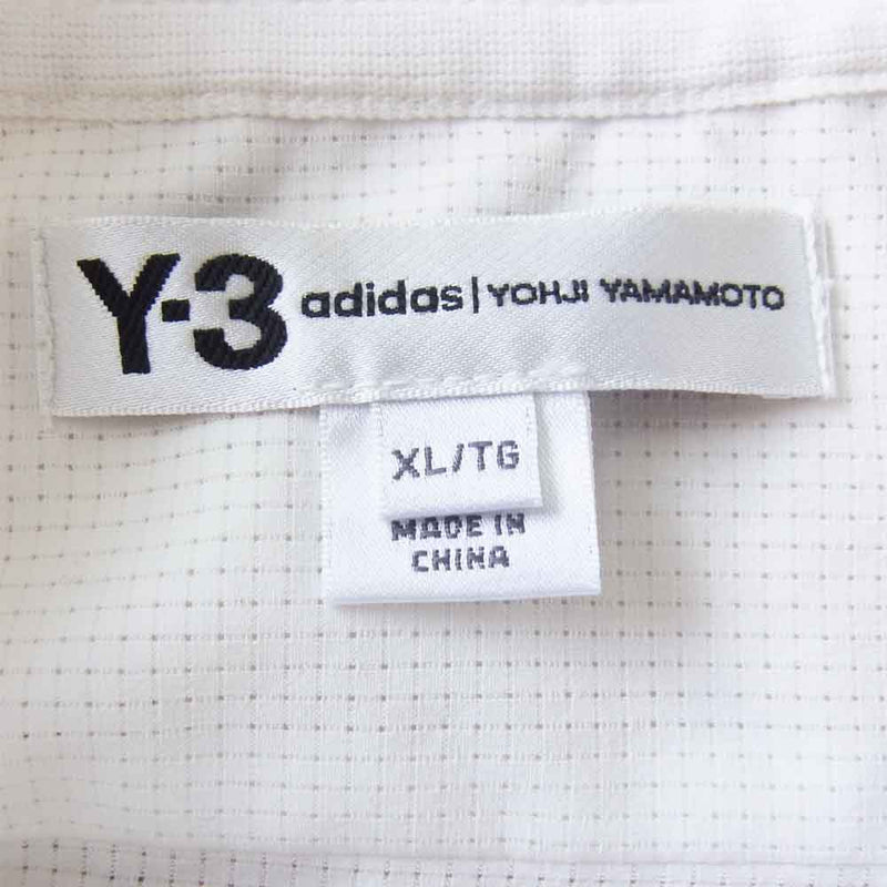 Yohji Yamamoto ヨウジヤマモト Y-3 ワイスリー FS4489 Swim Resort Shirt ロゴプリント スイム リゾート 半袖 オープンカラー シャツ ホワイト系 XL【中古】