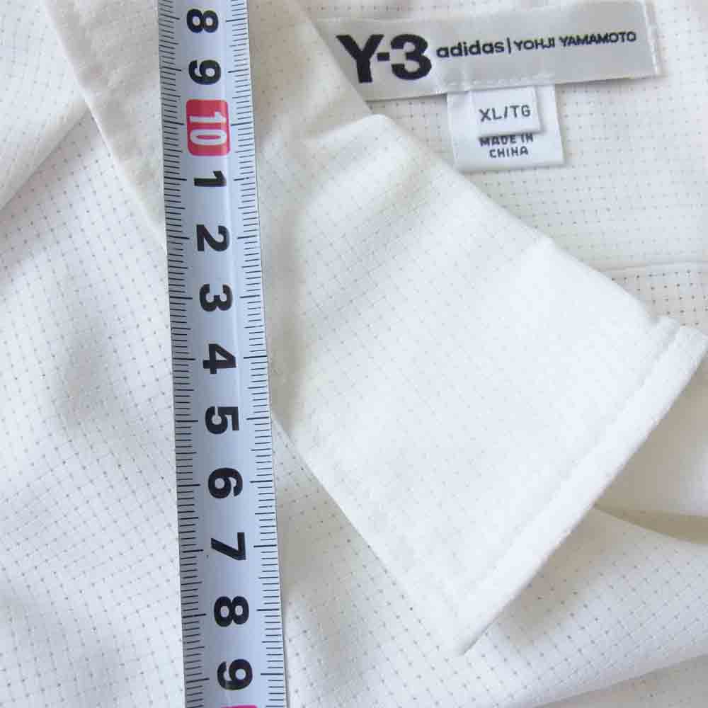 Yohji Yamamoto ヨウジヤマモト Y-3 ワイスリー FS4489 Swim Resort Shirt ロゴプリント スイム リゾート 半袖 オープンカラー シャツ ホワイト系 XL【中古】