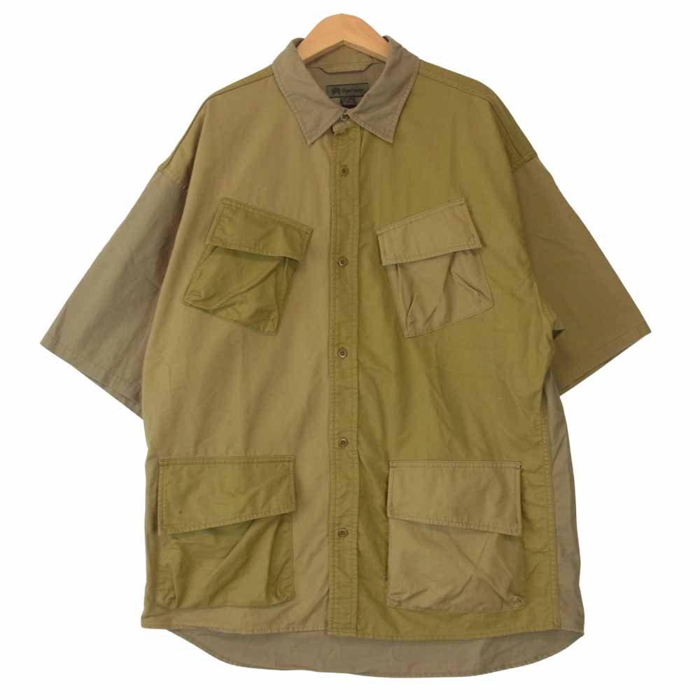 Nigel Cabourn ナイジェルケーボン 8040-00-11004 DESERT ARMY SHIRT デザート アーミー シャツ S/S カーキ系 50【中古】