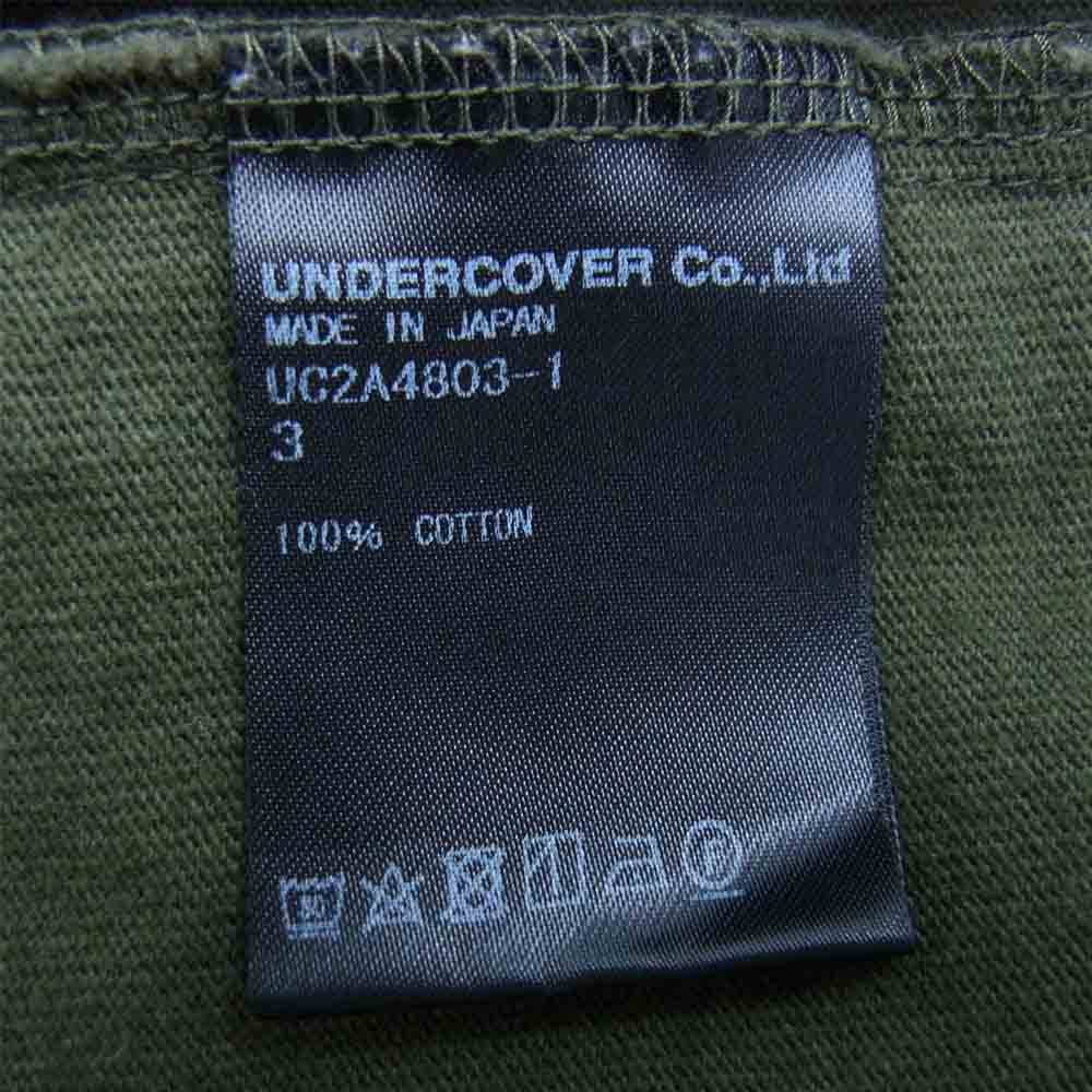 UNDERCOVER アンダーカバー 21AW UC2A4803-1 アーミー BIG T-SHIRT ビッグ Tシャツ オリーブ系【中古】