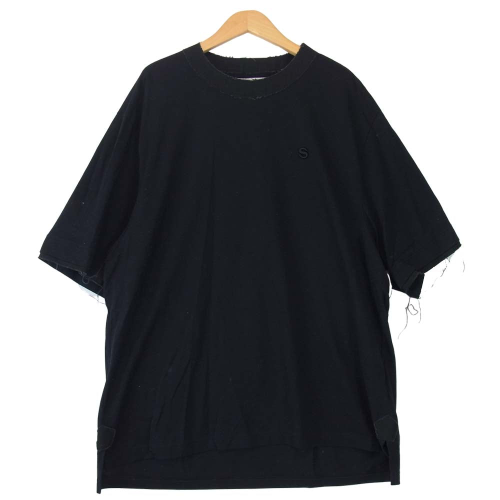 Sacai サカイ 21SS 21-02518M Cotton Jersey Pullover コットン ジャージー プルオーバー カットソー ダークネイビー系 4【中古】