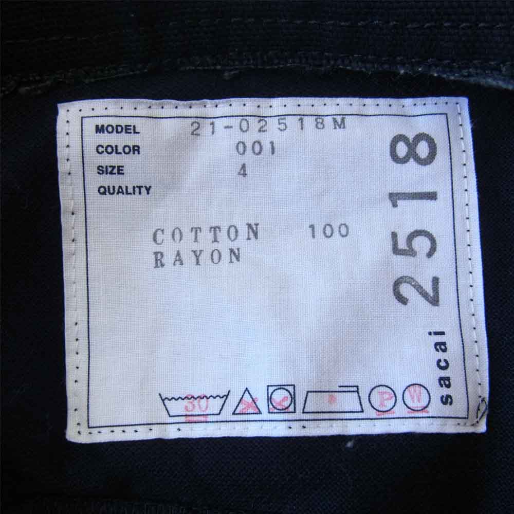 Sacai サカイ 21SS 21-02518M Cotton Jersey Pullover コットン ジャージー プルオーバー カットソー ダークネイビー系 4【中古】