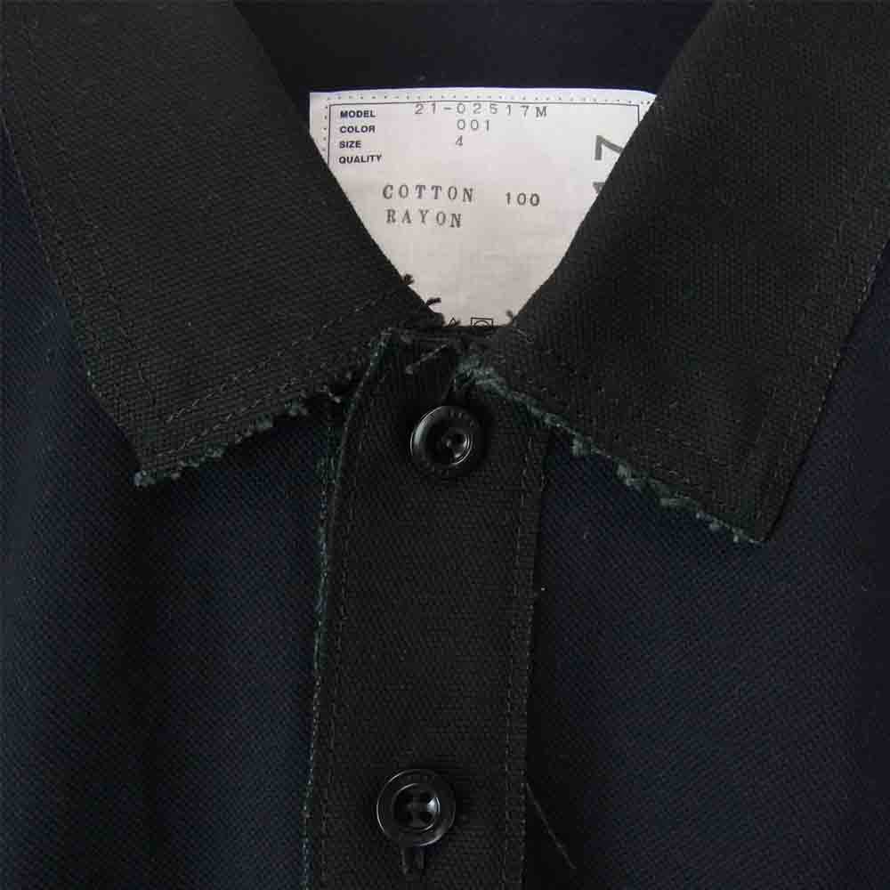 Sacai サカイ 21SS 21-02517M Cotton Jersey Polo Shirt Sロゴ 刺繍 半袖 ポロシャツ ブラック系 ダークネイビー系 4【中古】