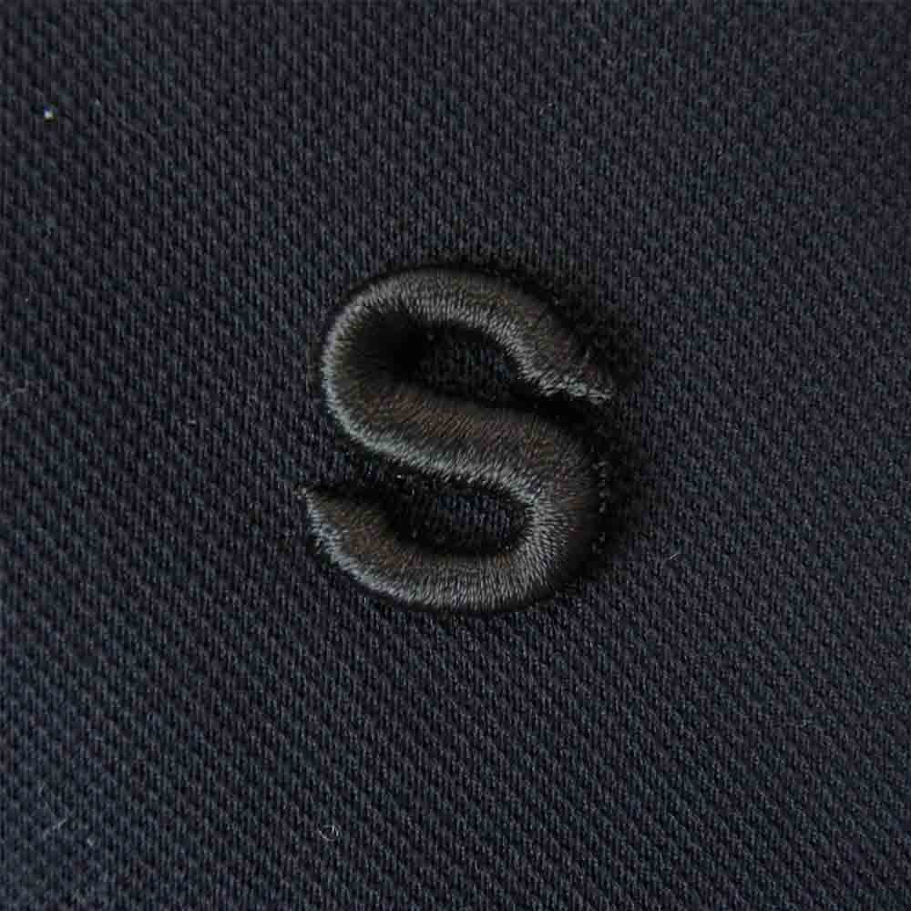 Sacai サカイ 21SS 21-02517M Cotton Jersey Polo Shirt Sロゴ 刺繍 半袖 ポロシャツ ブラック系 ダークネイビー系 4【中古】