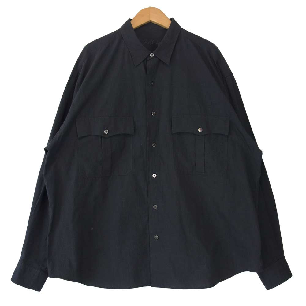 PORTER CLASSIC ポータークラシック ROLL UP STRIPE SHIRT ロールアップ ストライプ シャツ グレー系 L【美品】【中古】
