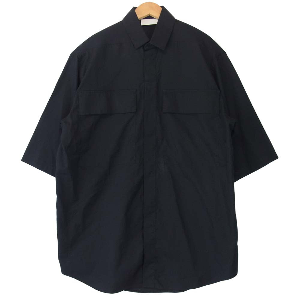 FEAR OF GOD フィアオブゴッド × Ermenegildo Zegna エルメネジルドゼニア 20AW 8SFG01 Overized Short Sleeve Shirt オーバーサイズ 半袖 シャツ  ダークネイビー系 S【美品】【中古】