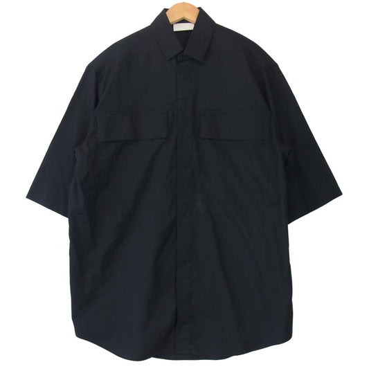 FEAR OF GOD フィアオブゴッド × Ermenegildo Zegna エルメネジルドゼニア 20AW 8SFG01 Overized Short Sleeve Shirt オーバーサイズ 半袖 シャツ  ダークネイビー系 S【美品】【中古】