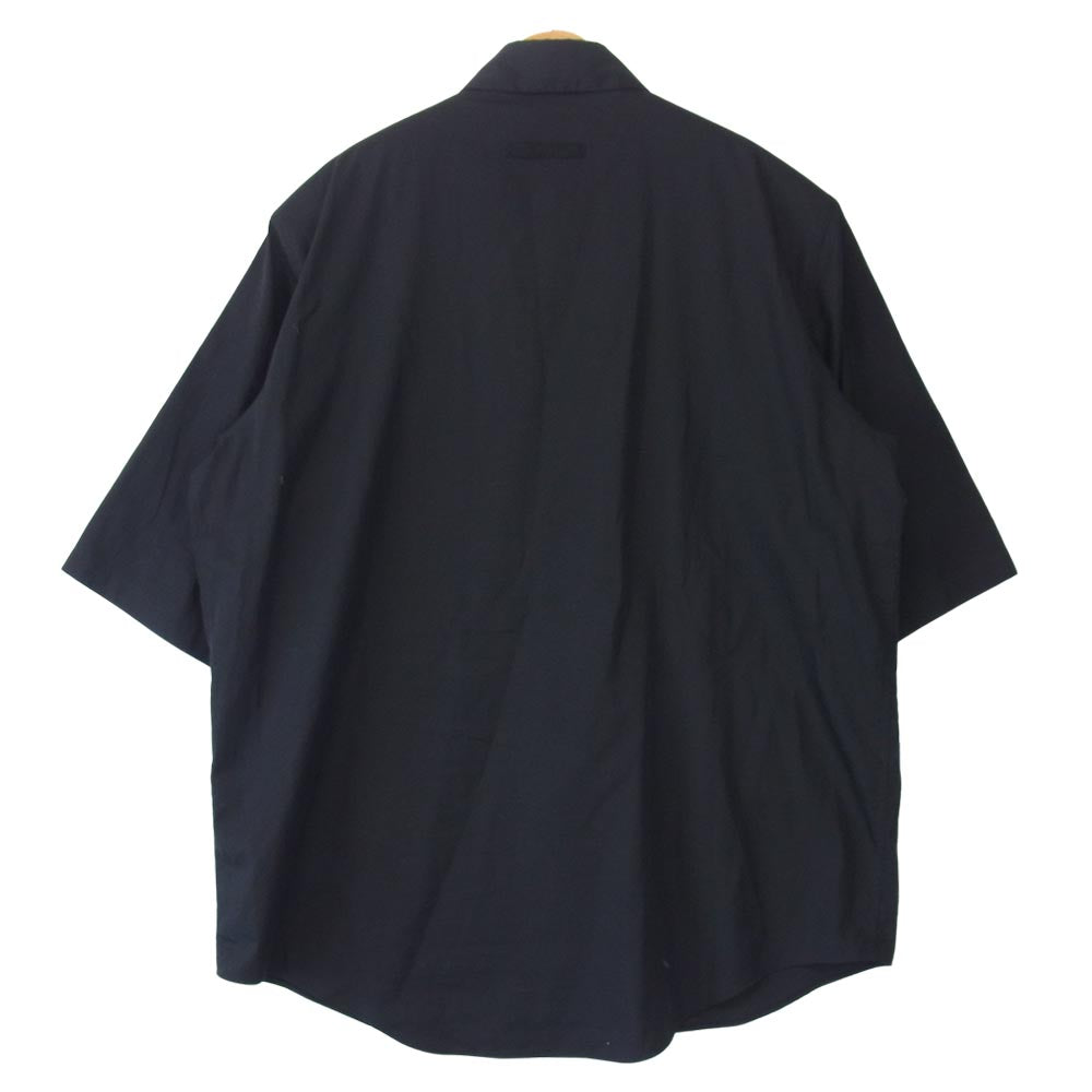 FEAR OF GOD フィアオブゴッド × Ermenegildo Zegna エルメネジルドゼニア 20AW 8SFG01 Overized Short Sleeve Shirt オーバーサイズ 半袖 シャツ  ダークネイビー系 S【美品】【中古】