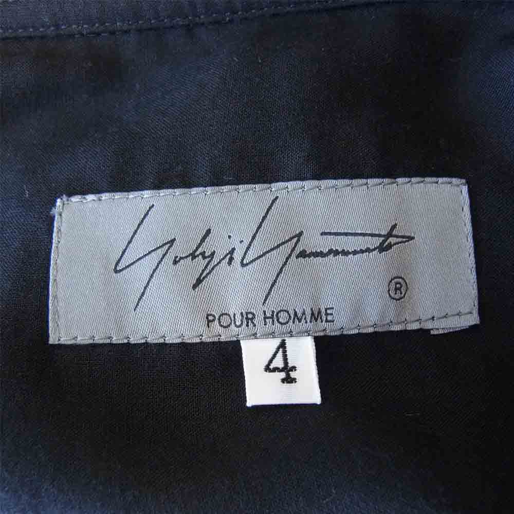 Yohji Yamamoto ヨウジヤマモト POUR HOMME プールオム 20AW HD-B34-823 CELLULOSE LAWN 8OZ DENIM LEFT HEM NO FIXING BLOUSE デニム切替 変形 シャツ ブラック系 インディゴブルー系 4【美品】【中古】