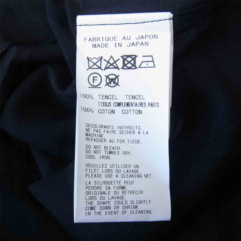 Yohji Yamamoto ヨウジヤマモト POUR HOMME プールオム 20AW HD-B34-823 CELLULOSE LAWN 8OZ DENIM LEFT HEM NO FIXING BLOUSE デニム切替 変形 シャツ ブラック系 インディゴブルー系 4【美品】【中古】