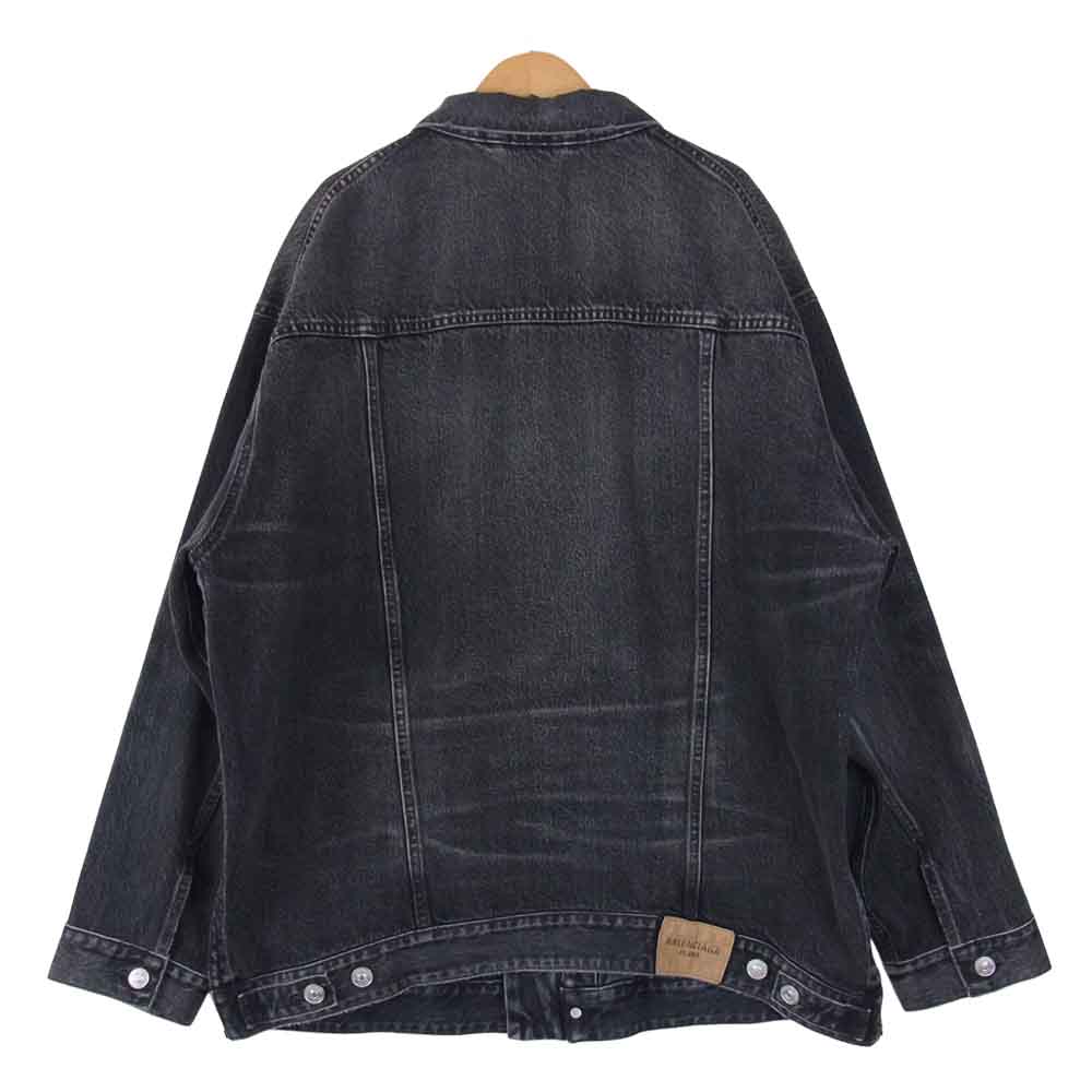 BALENCIAGA バレンシアガ 657602 TBP47 Grey Denim Oversized Zip-Up Jacket オーバーサイズ ジップアップ デニムジャケット グレー系 S【中古】