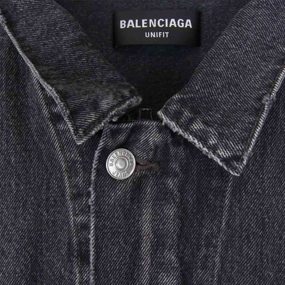 BALENCIAGA バレンシアガ 657602 TBP47 Grey Denim Oversized Zip-Up Jacket オーバーサイズ ジップアップ デニムジャケット グレー系 S【中古】