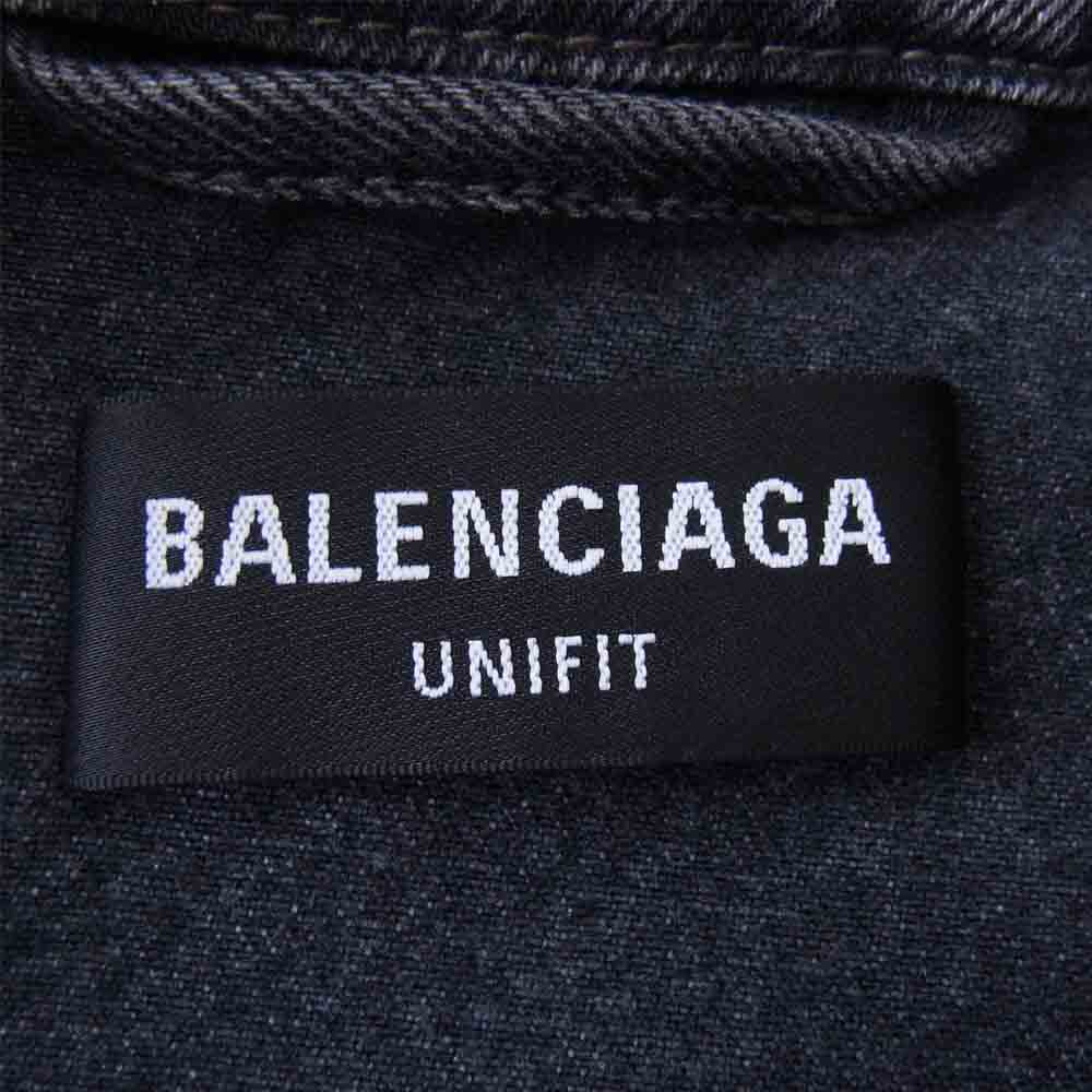 BALENCIAGA バレンシアガ 657602 TBP47 Grey Denim Oversized Zip-Up Jacket オーバーサイズ ジップアップ デニムジャケット グレー系 S【中古】