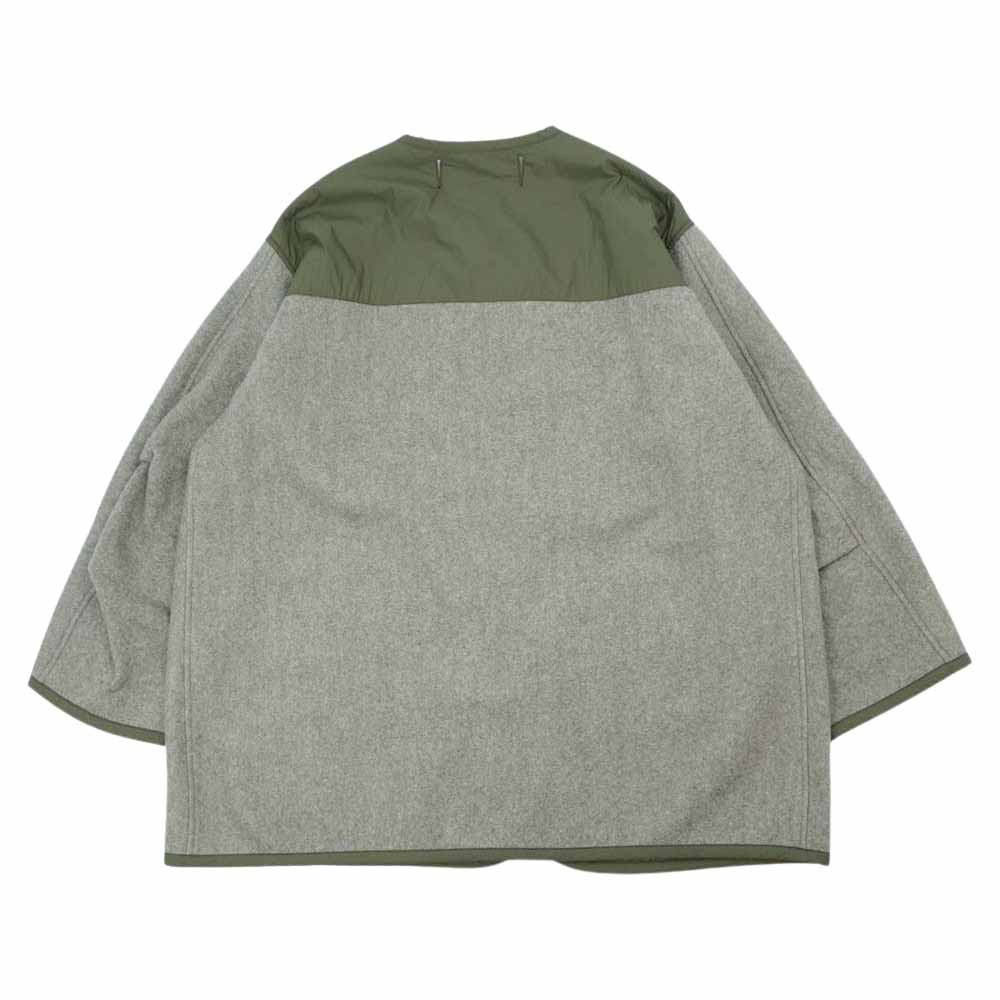 JUNYA WATANABE COMME des GARCONS MAN ジュンヤワタナベコムデギャルソンマン 21AW WH-C027 ウールツイル縮絨 × 綿エステルタイプライター ノーカラー ジャケット カーキ系 オリーブ系 M【極上美品】【中古】