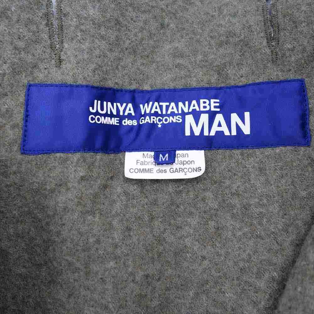 JUNYA WATANABE COMME des GARCONS MAN ジュンヤワタナベコムデギャルソンマン 21AW WH-C027 ウールツイル縮絨 × 綿エステルタイプライター ノーカラー ジャケット カーキ系 オリーブ系 M【極上美品】【中古】