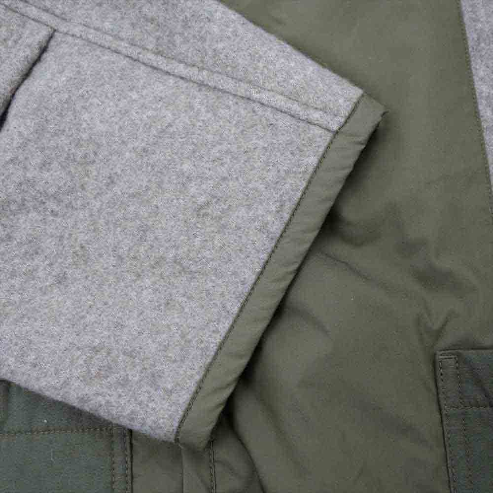 JUNYA WATANABE COMME des GARCONS MAN ジュンヤワタナベコムデギャルソンマン 21AW WH-C027 ウールツイル縮絨 × 綿エステルタイプライター ノーカラー ジャケット カーキ系 オリーブ系 M【極上美品】【中古】