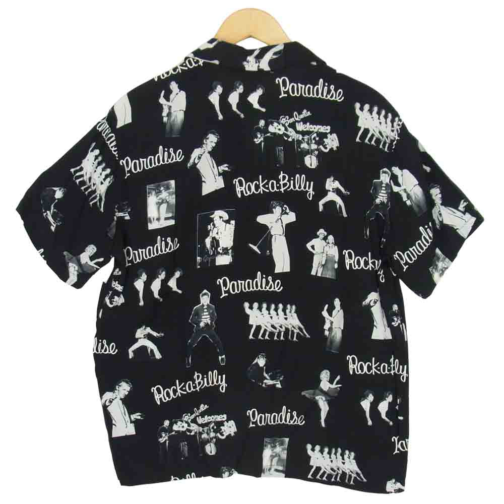 WACKO MARIA ワコマリア 19SS 19SSE-WMS-HI01 ROCKABILLY S/S HAWAIIAN SHIRT ロカビリー ハワイアン レーヨン シャツ ブラック系 L【中古】