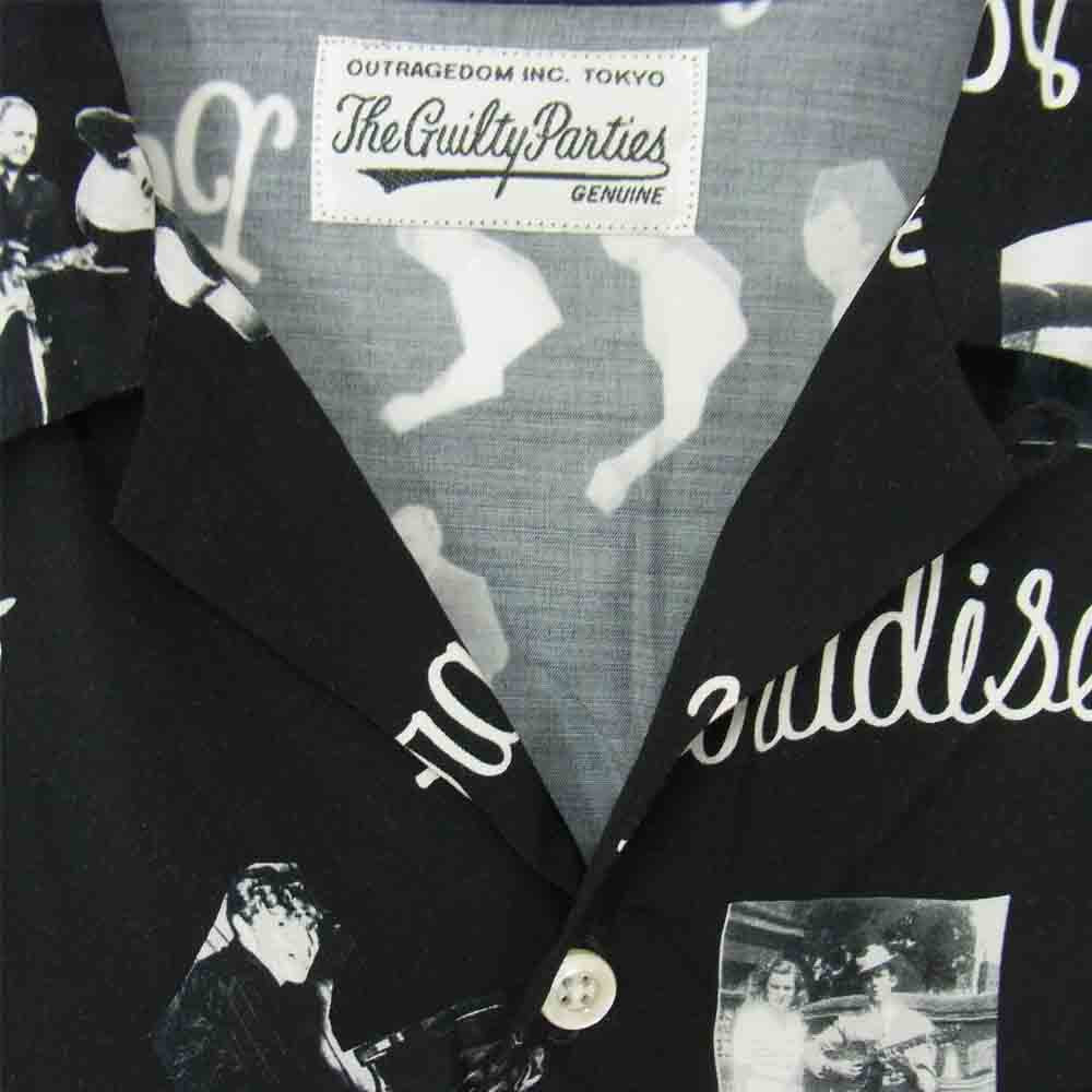 WACKO MARIA ワコマリア 19SS 19SSE-WMS-HI01 ROCKABILLY S/S HAWAIIAN SHIRT ロカビリー ハワイアン レーヨン シャツ ブラック系 L【中古】