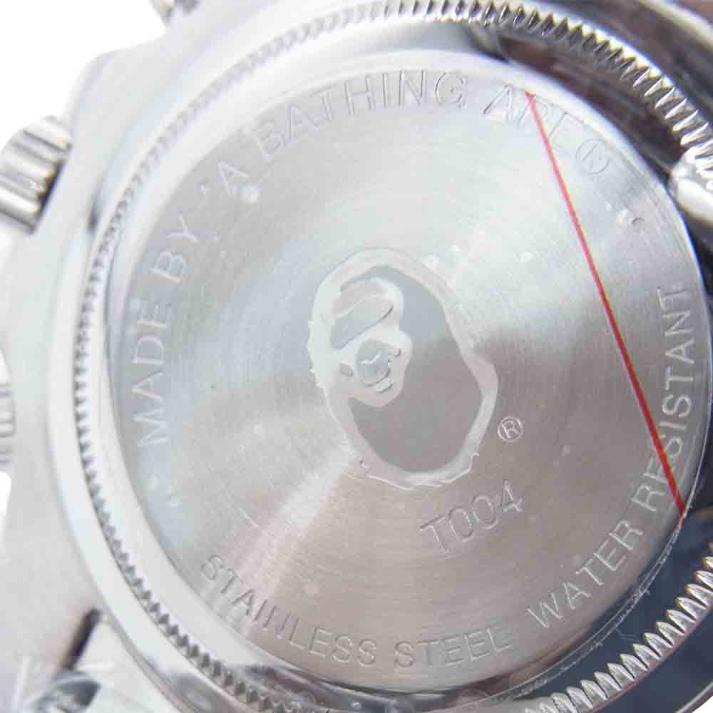 A BATHING APE アベイシングエイプ T004 BAPEX ベイペックス TYPE4  白文字盤 腕時計 シルバー系【新古品】【未使用】【中古】