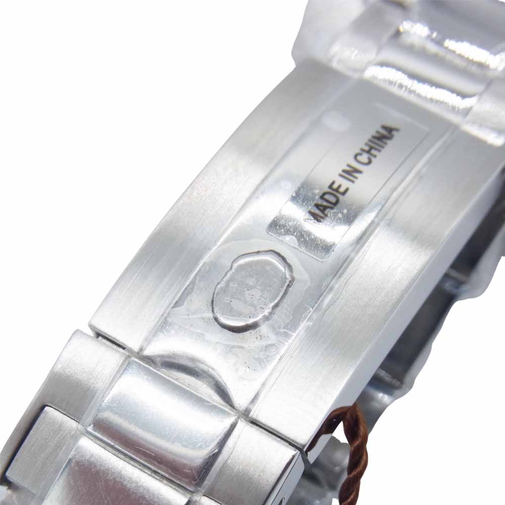 A BATHING APE アベイシングエイプ T004 BAPEX ベイペックス TYPE4  白文字盤 腕時計 シルバー系【新古品】【未使用】【中古】