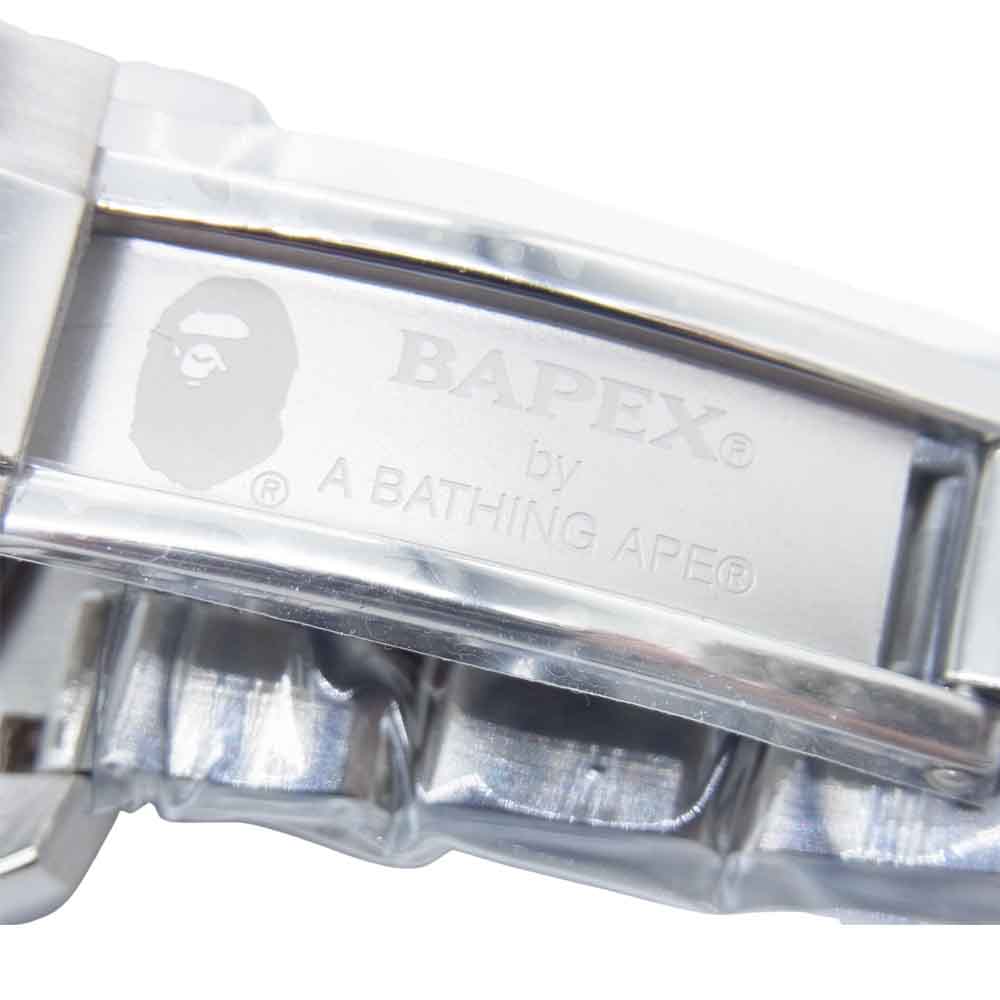 A BATHING APE アベイシングエイプ T004 BAPEX ベイペックス TYPE4  白文字盤 腕時計 シルバー系【新古品】【未使用】【中古】