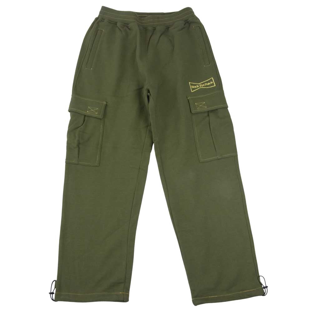 ブラックアイパッチ 21SS BEPSS21EI28 × Wested Youth SWEAT CARGO PANTS  ウェステッド ユース スウェット カーゴ オリーブ系 L【新古品】【未使用】【中古】