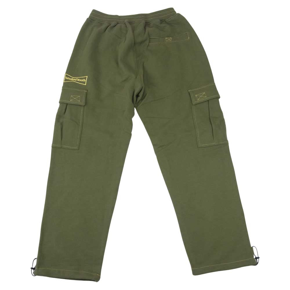 ブラックアイパッチ 21SS BEPSS21EI28 × Wested Youth SWEAT CARGO PANTS  ウェステッド ユース スウェット カーゴ オリーブ系 L【新古品】【未使用】【中古】