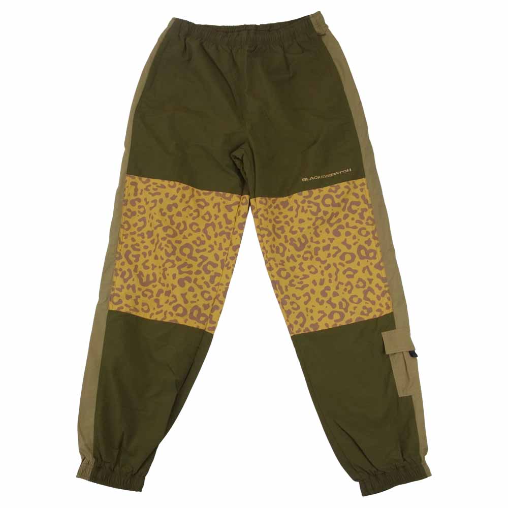 ブラックアイパッチ 20AW BEPFW20PA08 LEOPARD TRACK PANTS レオパード トラック カーキ系 ベージュ系 L【新古品】【未使用】【中古】
